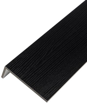 SDFVSDF Fensterbank Schwarze Fensterbankkante/Leistenschutz, Rechteckiger Treppenfensterbankschutz mit Holzmaserung, Fensterbankabdeckung für Wohnzimmer, Küche, Erkerfenster(160x18cm/63x7in)