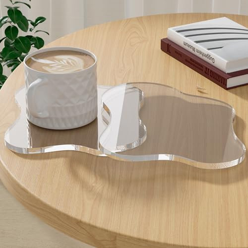 Leadiy Acryl-Untersetzer für Schreibtisch, Bar, Getränkeuntersetzer, Wolkenform, Kaffeetassen-Untersetzer, perfekt als Tischschutz und Zubehör, 2 Stück