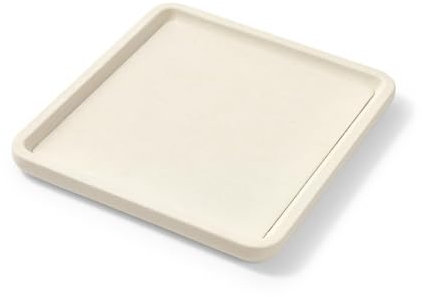 Papten Bandeja profesional para joyas de microfibra (18 x 20 x 1,5 cm), apilable para anillos, cadenas/collares, bandeja de lujo beige con superficie antideslizante