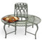 DanDiBo Baumbank Rund Metall Wetterfest Grau 96590 Rundbank ø 120 cm Gartenbank Sitzbank Bank Garten Antik