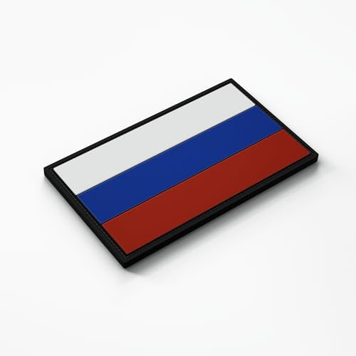Patch Force - Russland Flagge Rubber Patch (farbig) 8 x 5 cm - Als Abzeichen für Uniformen, Schutzweste, Einsatztasche, Jacke oder Rucksack - Für Bundeswehr, Polizei und Militär