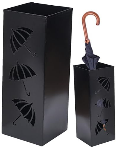 GkgWuxf Home Porte Parapluie En Métal Carré En Style Moderne,Porte-Parapluie En Métal Pour Parapluie, Seau, Porte-Parapluie, Cannes Autoportantes, Bâtons De Marche, Clubs De Golf, Seau À Fleu