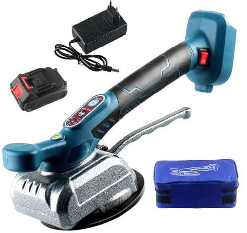 Secoueur de carrelage, machine à carreler 5 vitesses pour batterie Makita 18 V, appareil vibrant pour carrelage sans fil, ventouse de 130 mm, vibromasseur pour carrelage mural et de sol de 0,3 à 2,6 m