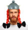 Chaks - Obelix Helm aus Latex mit roten Zöpfen, Asterix und Obelix, Kostüm Accessoires für Erwachsene, Karneval