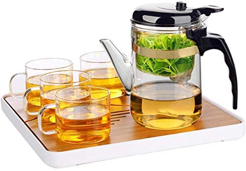 Tea Pots Cup Elegant Cup Press Filter Tea Cup Glass Tea Separation Tea Ceremony Tea Cup Heat Resistant (Size : 575ml Set) 560 (Size : 575ml Set)