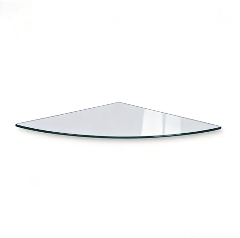 HOOZ Glas-Bodenplatte Viertelkreis – Sicherheitsglas für Kaminofen, Ecktisch & Wohnbereich, Blumenecke Klarglas 75 x 75 x 0,6 cm