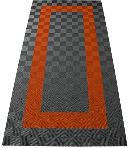 RAMROXX Performance Bodenfliesen Garagenboden Floor 2,8mx5,6m Grau Orange Set3