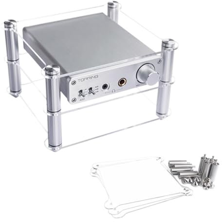 IMUNKT Transparente Acryl Medienständer HiFi Regal Audio Rack 2 Ebenen Plattenspieler Ständer Mini Desktop Stereo Komponenten Rack Für Kleinen Raum