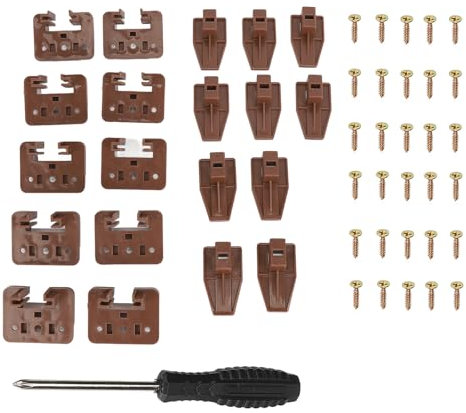 Kommodenschublade Rutschen Plastik, Reparieren Schnell Möbelschubladen, 10 Sets, Ideal für Kommoden, Nachttische, Schränke oder Nachttische mit Schrauben und Schraubendreher