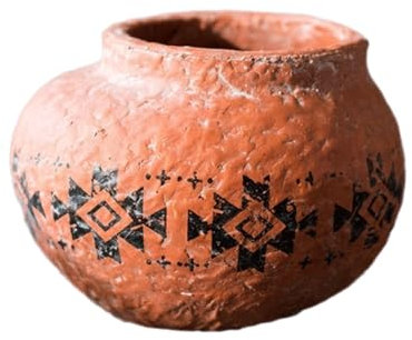 Pot de fleurs vintage en terre cuite unique avec trous de drainage Rouge Grand pot de fleurs d'intérieur Style campagnard Plante de sol