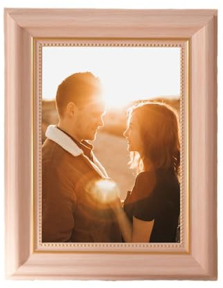 Homxi Fotorahmen Vintage 12.7 x 17.78 cm Rosa,Bilderrahmen Rechteckig Tischplatte Senkrecht,Fotowand Rahmen Hochzeit