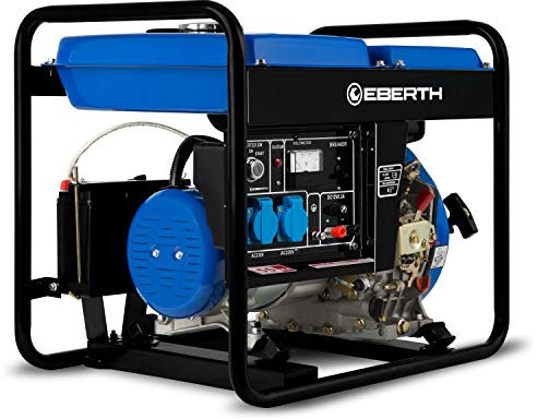 EBERTH 3000 Watt Notstromaggregat Diesel, Stromerzeuger Stromaggregat mit 5,7 PS Dieselmotor, 4-Takt, E-Starter, 2x 230V, 1x 12V, Automatischer Voltregler AVR, Ölmangelsicherung