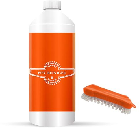 WPC Reiniger Konzentrat 1l inkl. Bürste - WPC BPC Holz Terrassendielen - Reinigung von Hand oder Hochdruckreiniger für Kunststoff- und Holzdielen Terrassenfliesen Platten Holzboden - BEKATEQ BE-718