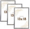 Wackadoo Bilderrahmen 13x18 Silber 3er Set Fotowand Fotorahmen mit Glasscheibe Kunststoff Picture frame