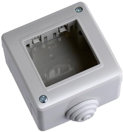Scatola a montaggio esterno, 2 Moduli/posti, Compatibile con BTicino Matix, IP40 per interno, Grigio, Custodia, Contenitore da parete porta frutti, per interruttori/prese, con passacavi