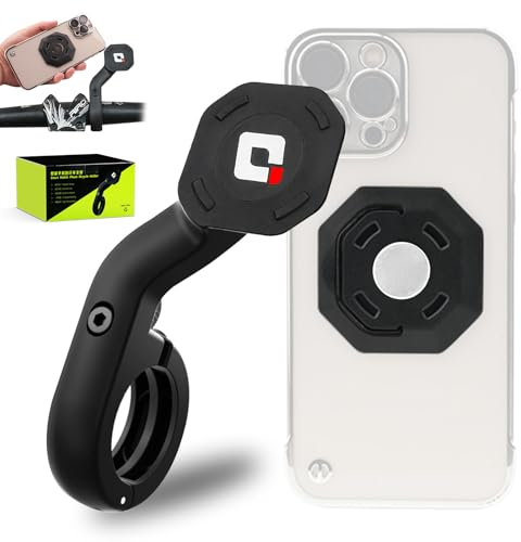 Ycaaeo Handyhalterung Fahrrad, Universeller & Sicherer Smartphone Halter, 360 ° Drehbarer Fahrrad-Handyhalter, Abnehmbar, mit Magnet-Verriegelun, Handyhalter Rennrad/Mountainbike Vorbau