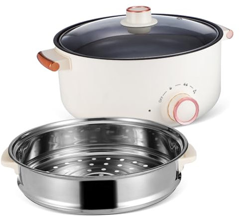Hemobllo Cocina Eléctrica Multifunción De Antiadherente Portátil Para Hacer Ramen Estofado Vapor Para Dormitorios Oficinas y Viajes