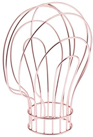 perfk Moderni Supporti per Cappelli in Metallo, Porta Parrucche Decorativi Da Tavolo, Oro rosa, come descritto