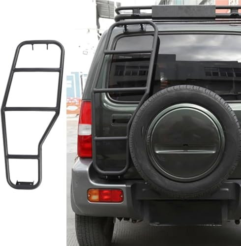 GuanLL portellone Posteriore per Suzuki Jimny 2007-2017 Nuova Scala in Alluminio Porta di Coda Posteriore Auto Adatta scaletta Integrata Scala Lega