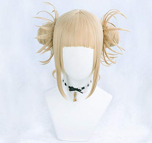 Anime-inspirierte gemischte wellige menschliche Haar Perücke-Akademia Himiko Toga Cosplay Perücken-Perücken-Kappe