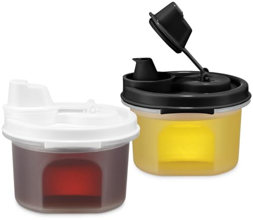 SIGNORA WARE Ensemble distributeur d'huile et de vinaigre – Mini bouteilles de sauce pour vinaigre balsamique, sauce soja – Bouteilles de vinaigrette avec bec verseur facile – Récipients hermétiques