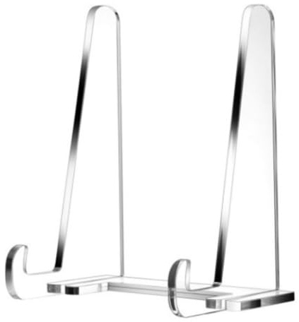 TsoLay Plate Stands for Display, Clear Acrylic Square Holder Stand Tabletop Picture Frame Stand Easel for Book, Photo 1 Pack