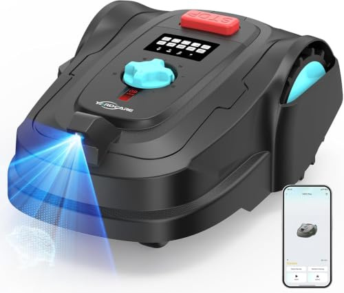 YARDCARE M800Plus Mähroboter ohne Begrenzungskabel,GPS Positionierung+3D Vision Rasenmäher Roboter ohne Kabel,800 m²,U-förmiger Mähmodus, App,150 Hinderniserkennungen, Petrolschwarz