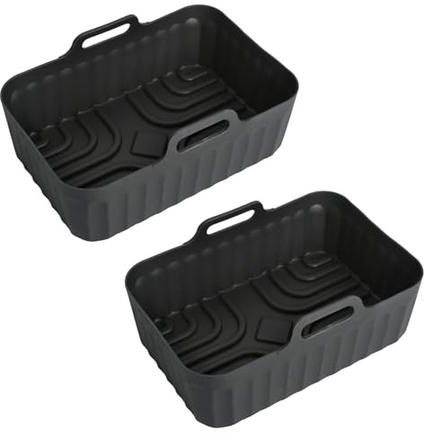 2 Stück Silikonform HeißLuftfritteuse, Kompatibel mit den Modellen Ninja Ninja AF300EU、AF400EU、AF451EU eu Und Cosori 8.5L CAF-R901-AEU, Lebensmittelechtes Material, 220°C, 21x15x8.8 cm
