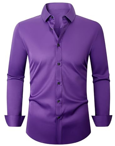 Camicie da uomo a maniche lunghe da uomo camicia di lino regular fit business casual button down camicia estiva stretch tinta unita tees