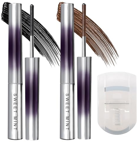 2 Stück 3D Ironeye Mascara, Wimperntusche Metallbürste, Mit Einer Weitwinkel-Wimpernzange, Iron Eye Mascara Bristle-Free, Wasserfest, Non-clumping, Für Verlängern Und Schwingen