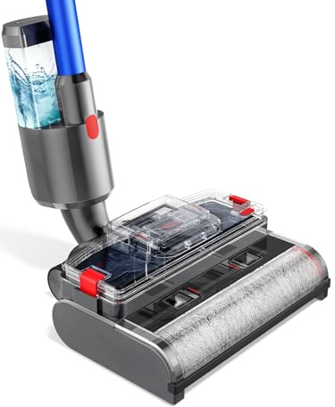 Traumheim Brosse de serpillière compatible avec aspirateur Dyson V7/V8/V10/V11/V15, balai électrique 2 en 1 avec réservoir d'eau propre et sale, aspiration et balayage en même temps, noir