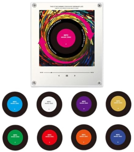 Imanes De Nevera con MúSica Retro 10 imanes de Nevera música Retro con Juego Reproductor, Discos Vinilo Vintage, programable 128 MB habilitado for NFC