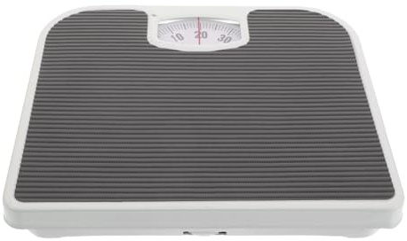 Toyvian Analoge Gewichtswaage mit Zeiger, präzise mechanische Personenwaage, robustes PU Eisen Silikon Gehäuse, geeignet für Badezimmer und Gesundheitsüberwachung