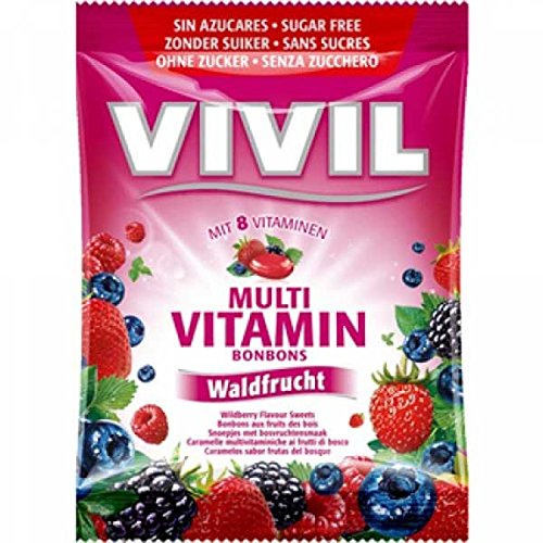 Vivil Sugar Free Wild Berry Sweets with Vitamins - 60g (2 Pack)