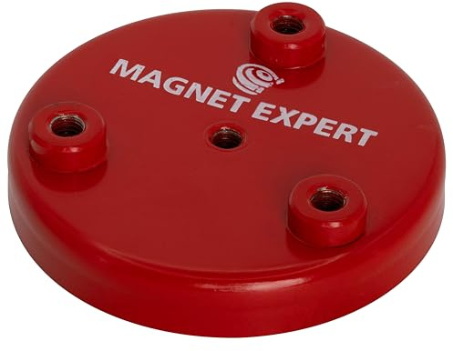 Ferrite Limpet Pot Magnet c/w M6 threaded hole for Semi-Permanent Applications - 76mm dia x 12.5mm thick - 33kg Pull - Pack of 4