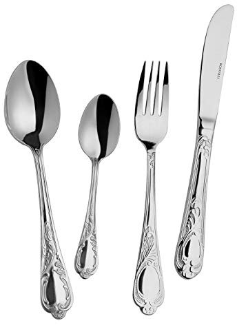 Mulex 200213/0/60 Rococo Besteckset, Edelstahl 18/0 Nickelfrei, Silber