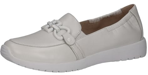 CAPRICE Damen Slipper aus Leder Bequem, Weiß (White Softnap.), 39 EU