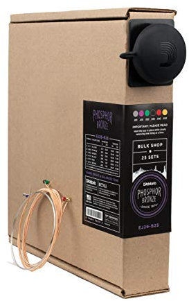 D'Addario EJ26-B25 Phosphorbronze-Saiten für Akustikgitarren, Custom Light, 25 Bulk Sets