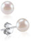 Boucles D'oreilles Perles Blanches 6 mm Petites Boucles d'oreilles Argent 925 avec Perle de Culture Cartilage Bijoux Élégant Idée Cadeau Femme Fille