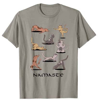 Yoga Meditation Katzen Figur Namaste T-Shirt