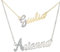 Artlinea, Collana in Argento 925, Con Nome Personalizzabile, Pavé di Zirconi su Iniziale, Tutti i Nomi Disponibili, Chiusura a Moschettone, Lunghezza Catena 40 cm + 3 cm di Estensione, Made in Italy