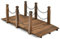 GOPLUS Holzbrücke aus Fichtenholz, 150 x 67cm x 55cm Teichbrücke bis 180 kg belastbar, Gartenbrücke mit Geländer & Ketten, Brücke für Garten Park Hinterhof
