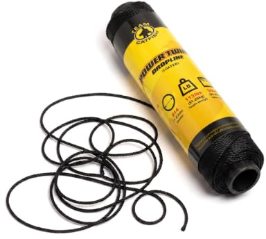 Team Catfish Power Twine – Coated Nylon Bank Line for Fishing, Bushcraft, Gardening, Home Improvement, Craft, Camping, Construction & More (#14 Line) 300 Feet, Black
