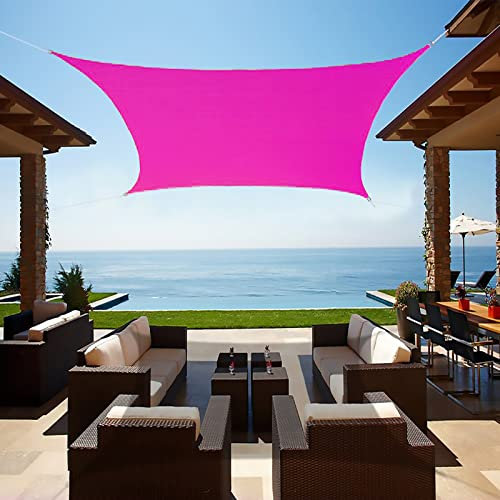 DMCE Schwere Pergola Sonnensegel Mit Strapazierfähigem Wasserdichtem Uv-Block,Für Patio Garden Outdoor-aktivitäten,Sonnenschutzsegel Rechteck-Rosa 16.4x23.0ft