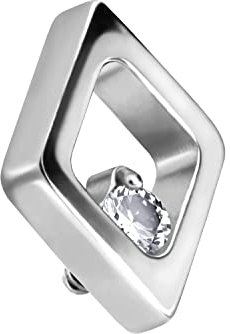 PIERCINGLINE Titan Schraubaufsatz mit Außengewinde 0,9 mm RAUTE + KRISTALL Piercing Aufsatz Ersatz Farbauswahl