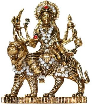 LAKSHMI'S EAGLE Indische Göttin Durga Maa Statue Puja Mandir Mix Metallstatue Durga Idol Hindu Tempel Gott Statue Home Office Auto Dekoration Antikes Prunkstück Handgefertigte Geschenke
