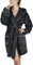 Gräfenstayn Bademantel Damen flauschig mit Kapuze - Kuschelfleece - Öko-Tex Standard 100 - Morgenmantel leicht & kurz - Größe (L, Anthrazit)