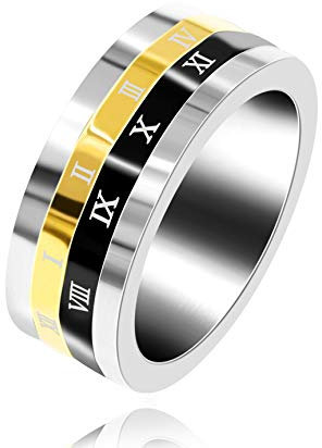 Uloveido Edelstahl Spinner Ring Party Ring Ehering Verlobung Schmuck Geschenke für Freund Y810, Edelstahl, Kein edelstein