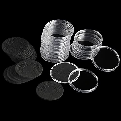20 ensembles de capsules de pièces avec 6 tailles réglables protègent le boîtier de porte-monnaie en mousse pour la collection de pièces DC03 ([17/22/27/32/37/46MM]-20 ensembles