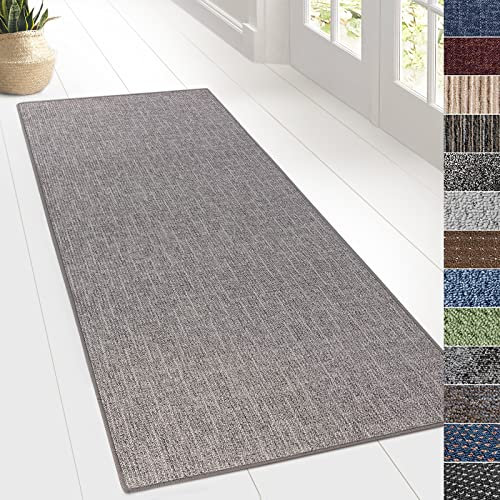 KARAT Teppich Läufer für Küche, Flur & Wohnraum - Teppichläufer auf Maß - Meterware - Flurteppich - Küchenläufer - Wohnzimmer Teppich (80 x 150 cm, Alto - Hellgrau)